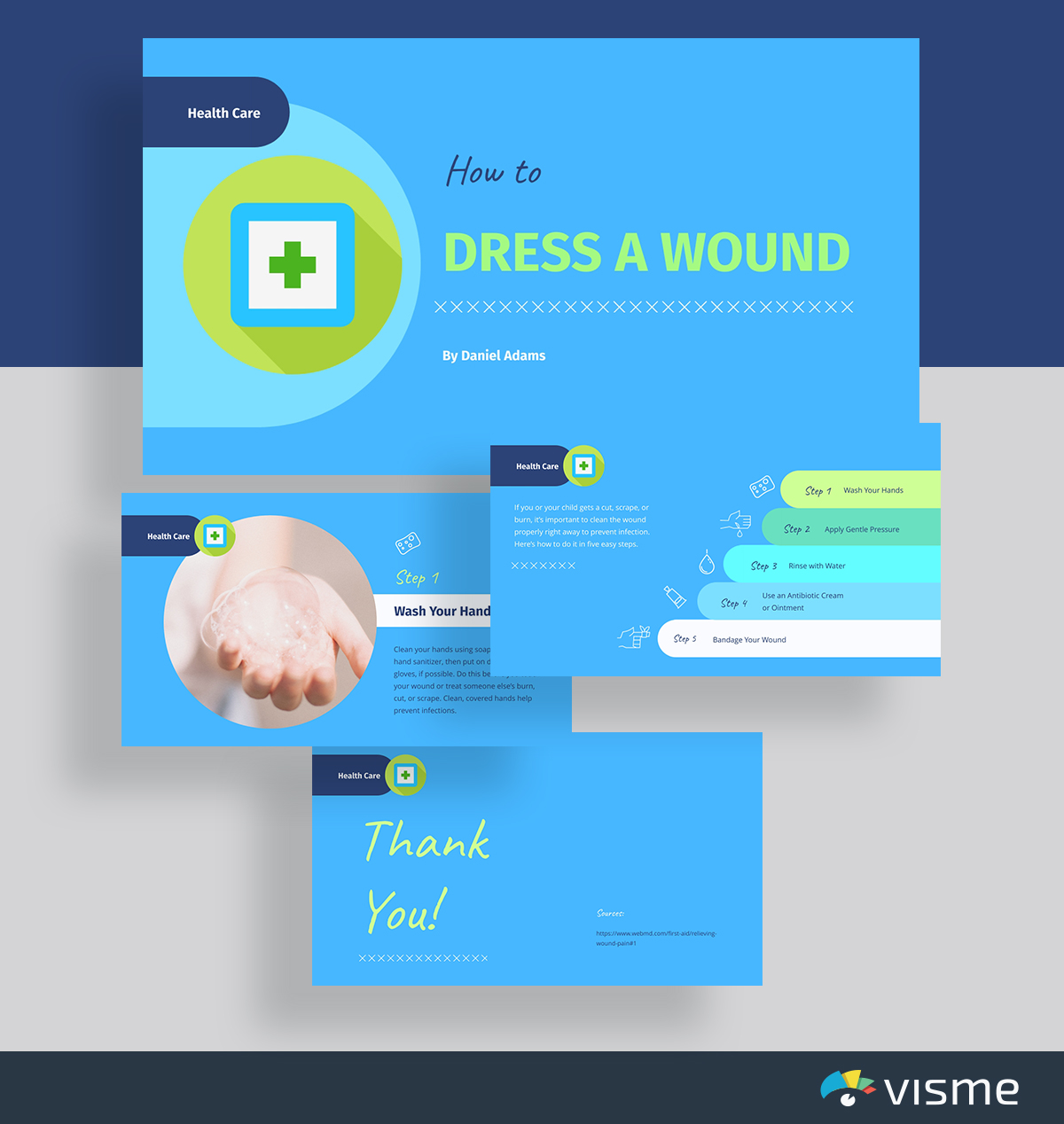 presentation topic ideas - how to dress a wound health presentation template visme