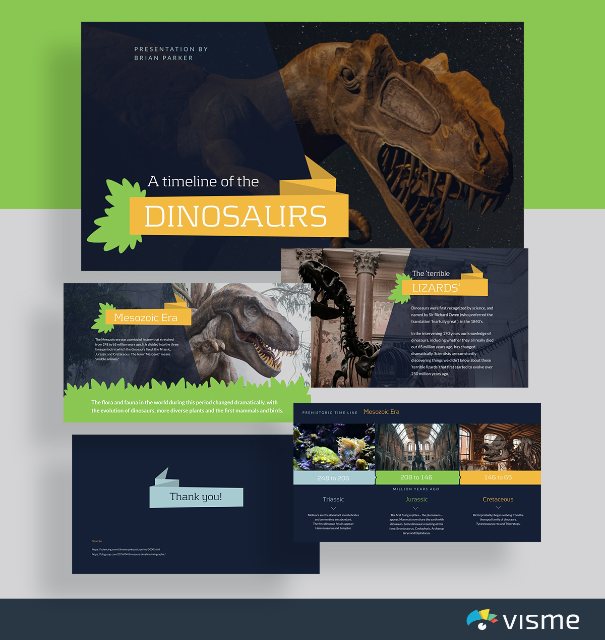 presentation topic ideas - prehistoric timeline dinosaurs chronicle featured template visme